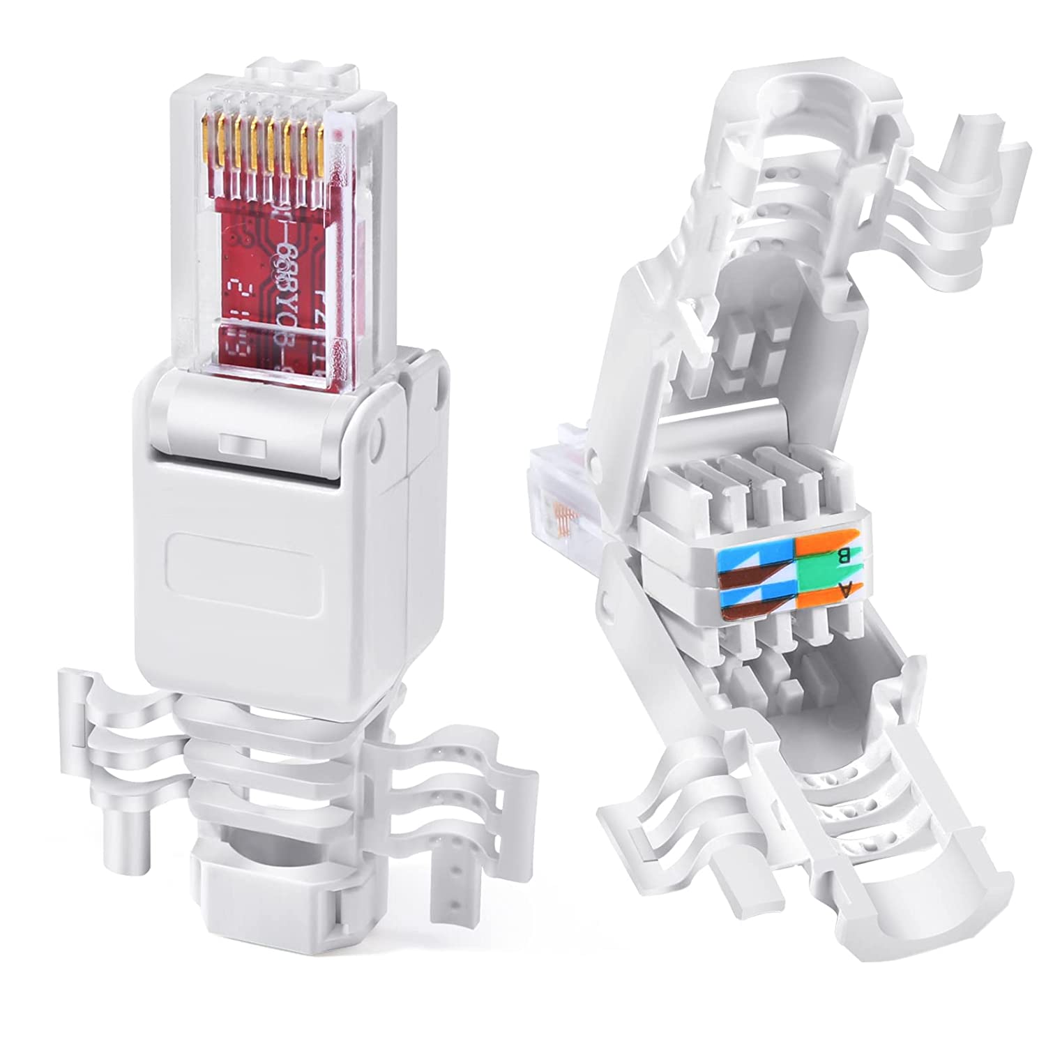 6X Connecteur réseau sans Outil CAT6 CAT5 CAT5E UTP RJ45 Fiche pour câbles réseau AWG 23-26