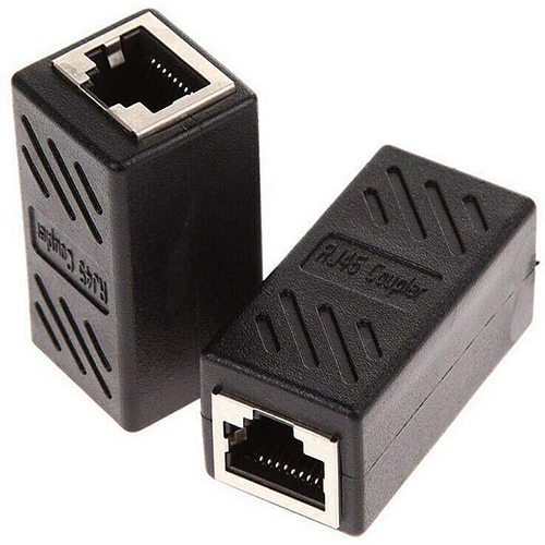 RJ45 Coupler, Ethernet Coupler, Ethernet Cable Extender Adapter for Cat7/Cat6/Cat5e, Female to Female (Black-2 Pack)